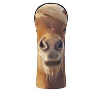 JUMBEAR Cute Little Horse with Blond Hair Golf Club Head Cover for Driver/Fairway Woods/Hybrid,1Pack PU Leather Golf Headcover with Number Tag