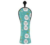 JUMBEAR Cute Little Lamb Golf Club Head Cover for Driver/Fairway Woods/Hybrid,1Pack PU Leather Golf Headcover with Number Tag