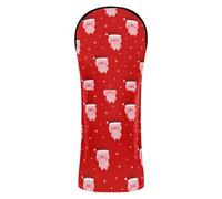 JUMBEAR Cute Little Pig Wearing A Christmas Hat Golf Club Head Cover for Driver/Fairway Woods/Hybrid,1Pack PU Leather Golf Headcover with Number Tag