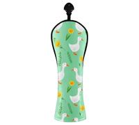 JUMBEAR Cute Little White Duck Golf Club Head Cover for Driver/Fairway Woods/Hybrid,1Pack PU Leather Golf Headcover with Number Tag