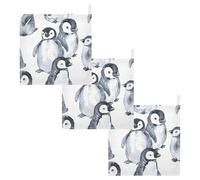 JUMBEAR Cute Penguins Muslin Baby Washcloths 3Pack,Baby Towels,Super Soft and Absorbent Wash Cloths for Newborns, Infants and Toddlers