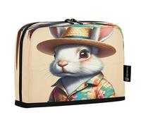 JUMBEAR Cute Rabbit Wearing A Hat Pencil Case,Large Capacity Pen Case Bag Pouch Holder Stationery Desk Organizer Cosmetic Bag with Zipper for School Office Travel