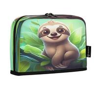 JUMBEAR Cute Sloth Pencil Case,Large Capacity Pen Case Bag Pouch Holder Stationery Desk Organizer Cosmetic Bag with Zipper for School Office Travel