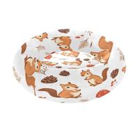 JUMBEAR Cute Squirrels and Mushrooms Calming Dog Cat Donut Bed -Plush Puppy Kitten Cuddler Round Bed, Warm and Soft Pet Beds with Non-Slip Bottom and Washable-M