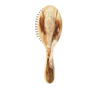 JUMBEAR Cute White Brown Cow Hair Brush,Massaging Scalp Wooden Bamboo Paddle Hairbrush for All Hairstyles,Reducing Tangle & Hair Breakage, Promoting Hair Growth