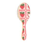 JUMBEAR Delicious Strawberries Hair Brush,Massaging Scalp Wooden Bamboo Paddle Hairbrush for All Hairstyles,Reducing Tangle & Hair Breakage, Promoting Hair Growth