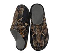 JUMBEAR Elephants Of The Indian Tribe Slippers of Women Men,Fuzzy Ladies Memory Foam Slippers Slip on Anti-Skid Sole Bedroom Cloud House Slippers Indoor Outdoor-26