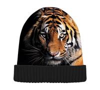 JUMBEAR Fierce Tiger Beanie Hat Skull Cap Beanies for Men Women,Winter Warm Ski Hat Unisex