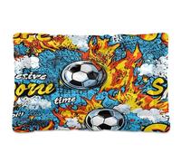 JUMBEAR Flame Cartoon Football Pet Bed,Non Slip Bottom Dog Crate Mattress Cat Dog Mat,Soft Comfortable Pet Cat Beds for Cats and Dogs Sleeping 36x24in