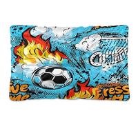 JUMBEAR Flame Cartoon Football Pet Bed,Non Slip Bottom Dog Crate Mattress Cat Dog Mat,Soft Comfortable Pet Cat Beds for Cats and Dogs Sleeping 36x24in