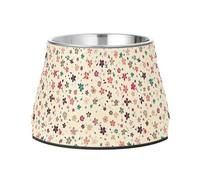 JUMBEAR Fresh Style Floral Fragments Stainless Steel Dog Bowls,Food and Water Non Slip Anti Pet Puppy Dishes for Small, Medium and Large Dogs Cats