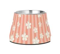 JUMBEAR Fresh Style Floral Fragments Stainless Steel Dog Bowls,Food and Water Non Slip Anti Pet Puppy Dishes for Small, Medium and Large Dogs Cats