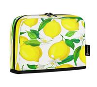 JUMBEAR Fresh Yellow Lemon Pencil Case,Large Capacity Pen Case Bag Pouch Holder Stationery Desk Organizer Cosmetic Bag with Zipper for School Office Travel
