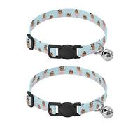 JUMBEAR Girl Dancing Ballet Dog Collar With Bell 2-Pack,Soft Adjustable Puppy Collar Pet Collars for Small Medium Dogs and Cats