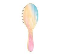 JUMBEAR Gradient Color Background Hair Brush,Massaging Scalp Wooden Bamboo Paddle Hairbrush for All Hairstyles,Reducing Tangle & Hair Breakage, Promoting Hair Growth