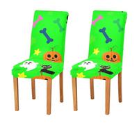 JUMBEAR Halloween Black Cat and Ghosts Chair Covers for Dining Room 4PCS,Stretch Chair Slipcovers Removable Washable Kitchen Chair Cover Decorative Seat Protector