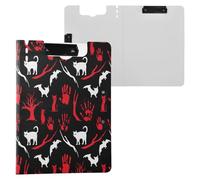 JUMBEAR Halloween Bloody Palm Clipboard A4 with Double Clips,Foldover Clip Board with Cover,Lightweight Personal Organiser Suitable forfor Hospital Office School Business Classroom Supplies