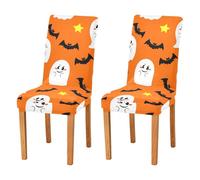 JUMBEAR Halloween Ghosts and Bats Chair Covers for Dining Room 4PCS,Stretch Chair Slipcovers Removable Washable Kitchen Chair Cover Decorative Seat Protector
