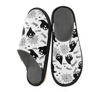 JUMBEAR Halloween Ghosts Memory Foam Slippers Slip on Anti-Skid Sole Bedroom House Slippers of Women Men-26