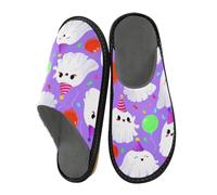 JUMBEAR Halloween Ghosts Memory Foam Slippers Slip on Anti-Skid Sole Bedroom House Slippers of Women Men-29