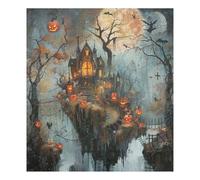 JUMBEAR Halloween Haunted House and Pumpkin Dishwasher Magnet Cover Waterproof Magnectic Sticker Refrigerator Magnet Decor Home Cabinet Decals Appliances Stickers for Home Kitchen 23"x26"