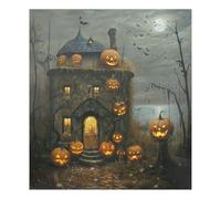 JUMBEAR Halloween Haunted House and Pumpkin Dishwasher Magnet Cover Waterproof Magnectic Sticker Refrigerator Magnet Decor Home Cabinet Decals Appliances Stickers for Home Kitchen 23"x26"