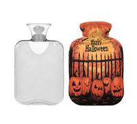 JUMBEAR Halloween Pumpkin Hot Water Bottles with Soft Cover, Pain Relief Hot Water Bag 2 L for Hand Feet Warm Water Bags Sleeping Comfortably