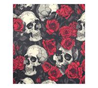 JUMBEAR Halloween Red Rose and Skull Dishwasher Magnet Cover Waterproof Magnectic Sticker Refrigerator Magnet Decor Home Cabinet Decals Appliances Stickers for Home Kitchen 23"x26"