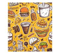 JUMBEAR Hamburg Hot Dog Dishwasher Magnet Cover Waterproof Magnectic Sticker Refrigerator Magnet Decor Home Cabinet Decals Appliances Stickers for Home Kitchen 23"x26"