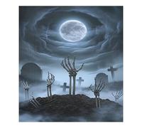JUMBEAR Hand Skeleton under Halloween Moonlight Dishwasher Magnet Cover 23x26in,Reuseable Refrigerator Magnet Cover Decal Fridge Microwave Stickers Kitchen Decor