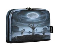 JUMBEAR Hand Skeleton Under Halloween Moonlight Pencil Case,Large Capacity Pen Case Bag Pouch Holder Stationery Desk Organizer Cosmetic Bag with Zipper for School Office Travel
