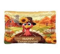 JUMBEAR Happy Thanksgiving Turkey Pet Bed Mats,Non Slip Bottom Dog Crate Mattress Cat Dog Mat,Soft Comfortable Pet Cat Beds for Cats and Dogs Sleeping 36x24in