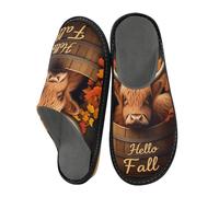 JUMBEAR Highland Cow Memory Foam Slippers Slip on Anti-Skid Sole Bedroom House Slippers of Women Men-26