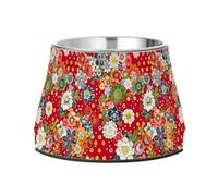 JUMBEAR Japanese Style Flowers Stainless Steel Dog Bowls,Food and Water Non Slip Anti Pet Puppy Dishes for Small, Medium and Large Dogs Cats