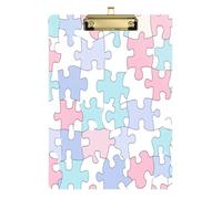 JUMBEAR Jigsaw Piece Pattern Clipboards, 12.5" x 9"inch, A4 Standard Letter Size Hard Clipboard with Metal Clip, Office Clip Boards for Nurses, Students, Office