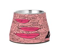 JUMBEAR Kiss Me Seamless Pattern Anti slip Dog Bowls,Stainless Steel Cat Bowls,Cute Pet Bowls for Medium/Small Size Dogs