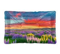 JUMBEAR Lavender under The Beautiful Sunset Glow Pet Bed Mats,Non Slip Bottom Dog Crate Mattress Cat Dog Mat,Soft Comfortable Pet Cat Beds for Cats and Dogs Sleeping 36x24in