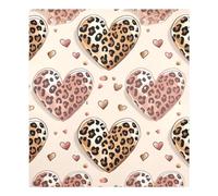 JUMBEAR Leopard Print Heart Dishwasher Magnet Cover Waterproof Magnectic Sticker Refrigerator Magnet Decor Home Cabinet Decals Appliances Stickers for Home Kitchen 23"x26"