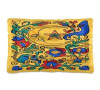 JUMBEAR Mexican Style Moon Pet Bed Mats,Non Slip Bottom Dog Crate Mattress Cat Dog Mat,Soft Comfortable Pet Cat Beds for Cats and Dogs Sleeping 36x24in