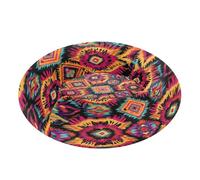 JUMBEAR Mexican Style Pattern Calming Dog Cat Donut Bed -Plush Puppy Kitten Cuddler Round Bed, Warm and Soft Pet Beds with Non-Slip Bottom and Washable-S