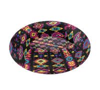 JUMBEAR Mexican Style Pattern Calming Dog Cat Donut Bed -Plush Puppy Kitten Cuddler Round Bed, Warm and Soft Pet Beds with Non-Slip Bottom and Washable-S