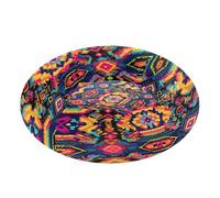 JUMBEAR Mexican Style Pattern Calming Dog Cat Donut Bed -Plush Puppy Kitten Cuddler Round Bed, Warm and Soft Pet Beds with Non-Slip Bottom and Washable-XS