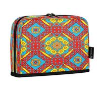 JUMBEAR Mexican Talavera Ceramic Tile Pattern Pencil Case,Large Capacity Pen Case Bag Pouch Holder Stationery Desk Organizer Cosmetic Bag with Zipper for School Office Travel