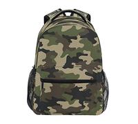 JUMBEAR Military Green Camo Kids Backpack Laptop Travel Middle School Students Canvas Bookbag Lightweight Business Waterproof Shoulder Daypack for Women Mens