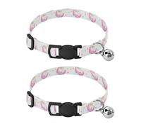 JUMBEAR Moon Sheep Dog Collar With Bell 2-Pack,Soft Adjustable Puppy Collar Pet Collars for Small Medium Dogs and Cats