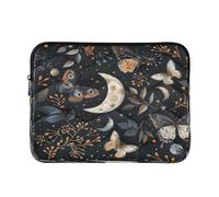 JUMBEAR Moth and Moon Laptop Sleeve for 13-14 inch Notebook Computer,Laptop Bag Protector Cove,Soft Plush Inner Protector Cove Briefcase Carrying Bag