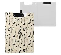 JUMBEAR Music Note Clipboard A4 with Double Clips,Foldover Clip Board with Cover,Lightweight Personal Organiser Suitable forfor Hospital Office School Business Classroom Supplies