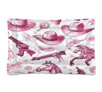 JUMBEAR North American Cowboy Hat and Gun Pet Bed,Non Slip Bottom Dog Crate Mattress Cat Dog Mat,Soft Comfortable Pet Cat Beds for Cats and Dogs Sleeping 24x18in