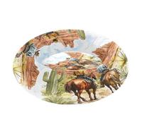 JUMBEAR North American Desert Cowboy Calming Dog Cat Donut Bed -Plush Puppy Kitten Cuddler Round Bed, Warm and Soft Pet Beds with Non-Slip Bottom and Washable-M