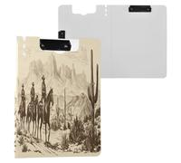JUMBEAR Northwest Desert Cowboy Clipboard A4 with Double Clips,Foldover Clip Board with Cover,Lightweight Personal Organiser Suitable forfor Hospital Office School Business Classroom Supplies